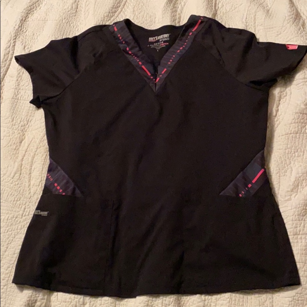 Black and Pink scrub top